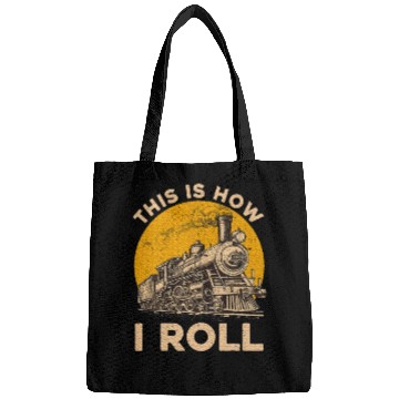Discover Cool Train Art Railroad Crossing Train Lover Bags