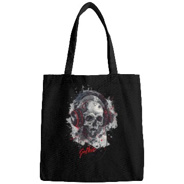 Discover "Gothic Beats - Skull with Headphones Design" Bags
