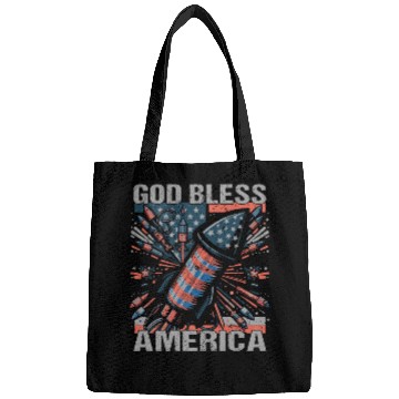Discover God Bless America Retro US Flag Funny Fireworks Bags