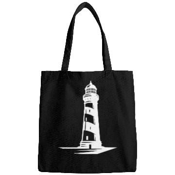 Discover Old Lonely Striped Coastal Lighthouse Bags
