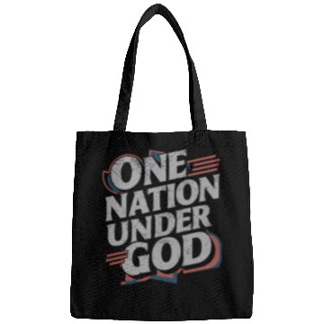Discover One Nation Under God Christian Pride Retro US Flag Bags