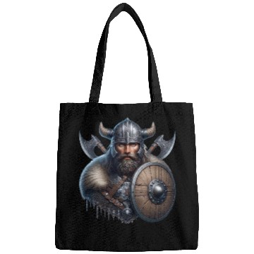 Discover Fierce Viking Warrior with Shield and Axes Bags