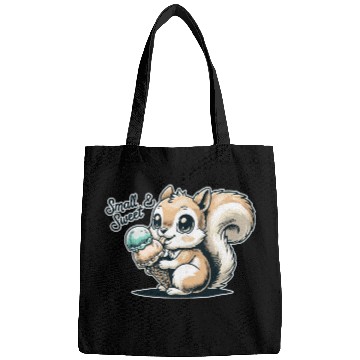 Discover Cute cartoon squirrel with ice cream Bags