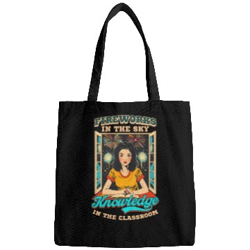 Discover Patriotic Teacher Fireworks Sky Knowledge Classroo Bags