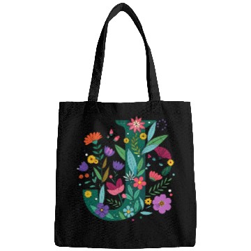 Discover Individual Alphabet Wildflower Green Letter J Bags