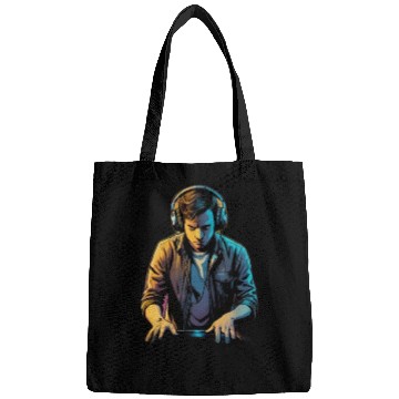 Discover Neon DJ Youth Illustration Bags