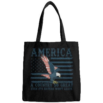 Discover It's Haters Won't Leave Retro US Flag Eagle Merica Bags