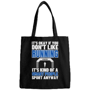 Discover Running Is For Smart People Funny Marathon Bags