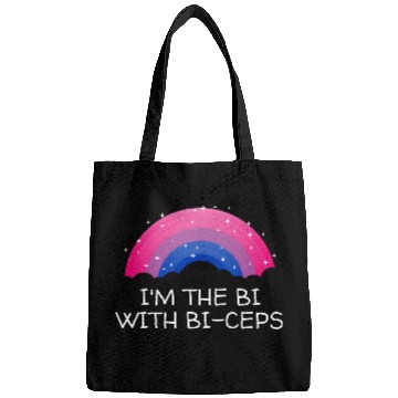 Discover Im the Bi with Biceps Bisexual LGBTQ Bi Pride LGBT Bags