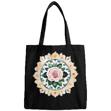 Discover Zen Watercolor Rose Mandala Bags