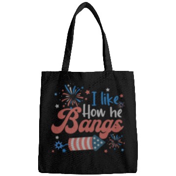 Discover I Like How He Bangs Fireworks Retro US Flag Bags