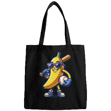 Discover Banana Playing Baseball Fruit Lover Baseball Playe Bags