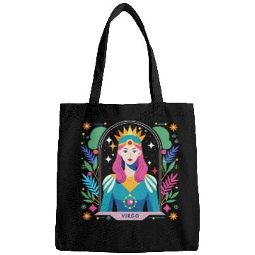 Discover Floral Virgo Tarot Zodiac Graphic Bags