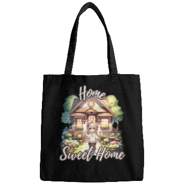 Discover Home Sweet Home House Cabinand Person Waving 1 Bags