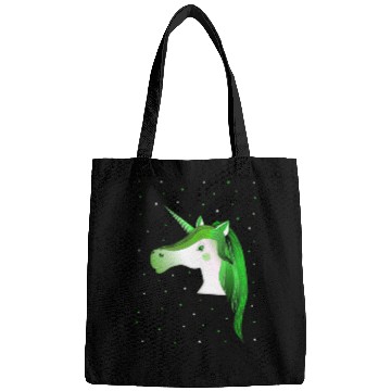Discover green unicorn with stars Bags