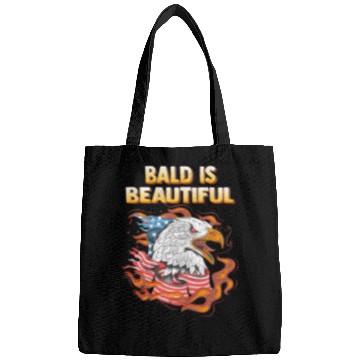 Discover Bald Is Beautiful US Flag Eagle 4th Of July Funny Bags