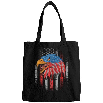 Discover Retro US Flag Funny 4th July Bald Eagle Patriotic Bags