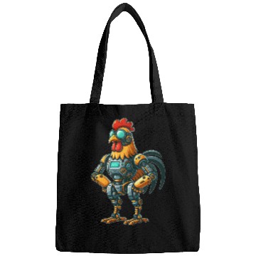 Discover Robot chicken rooster hen cyborg mechanical design Bags