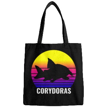 Discover Corydoras Catfish Lovers Vintage Sunset Art Design Bags