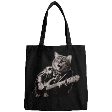 Discover Rocker Cat Playing Guitar Instruments Meow Bags