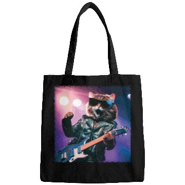 Discover Funny Cat Plays Guitar Instruments Cute Concert Bags