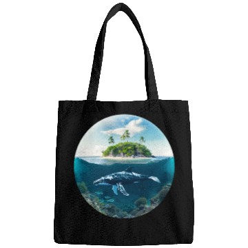 Discover earth globe with whale in Underwater Bags