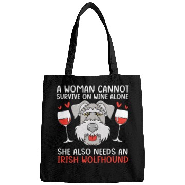 Discover Irish Wolfhound Pet Owner Dog Mother Wine Lover Bags