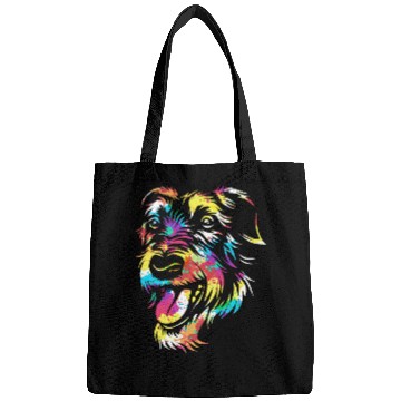 Discover Splash Color Irish Wolfhound Dog Face Bags