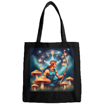 Discover Sagittarius zodiac sign with mushrooms Bags