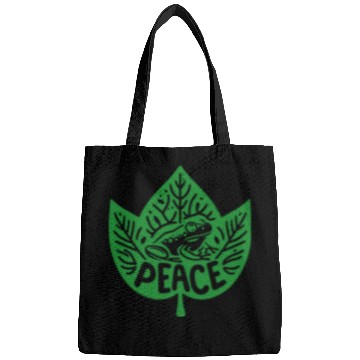 Discover Peaceful Frog - Green version Bags