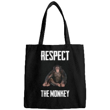 Discover Respect The Monkey Photo Funny Primate Ape Lover Bags