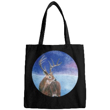 Discover The Red Deer in Winter Illustration Bags
