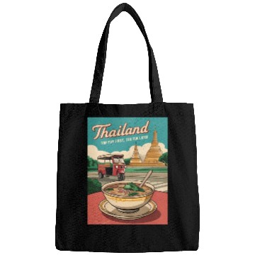 Discover Funny Vintage Travel Thailand Humor Retro Graphic Bags
