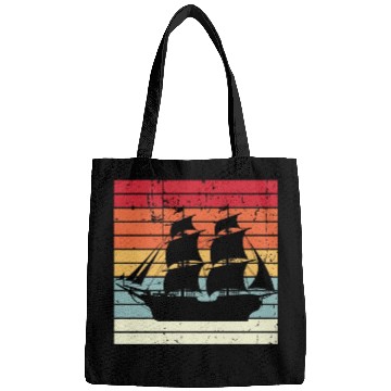 Discover Vintage Retro Sun Set Pirate Ship Bags