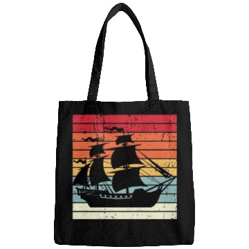 Discover Pirate ship sunset Bags