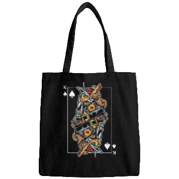 Discover Eagle Owl Steampunk Card Game King of Spades Poker Bags