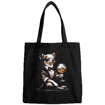 Discover Chihuahua Dog Drinking Whiskey Puppy Bags