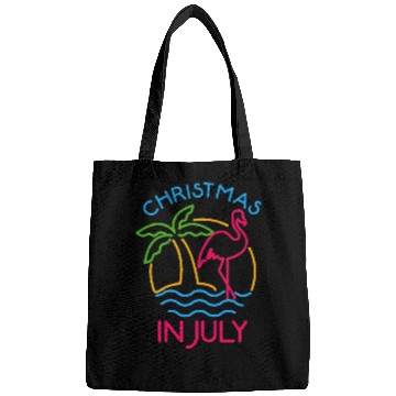 Discover Christmas In July Pink Flamingo Bags