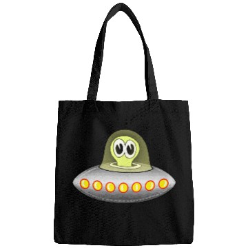 Discover Retro Alien in Space Ship Bags