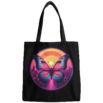 Discover Synthwave ButterFly at Sunset Bags