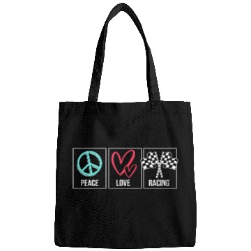 Discover Drag Race Car Lover Peace Love Drag Racing Bags