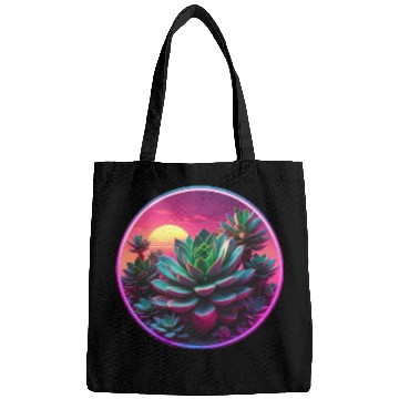 Discover Synthwave Succulent Art Bags