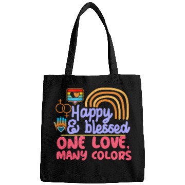 Discover pride month, happy and blessed, love is love Bags