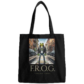 Discover Urban Frog in black leather jacket Bags