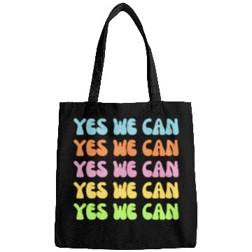 Discover Retro YES WE Can Obama Protest Affirmation Bags