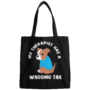 Discover My Therapist Has A Wagging Tail Cute Therapy Dog Bags