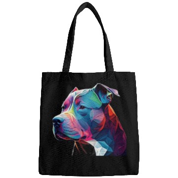 Discover Blue Nose Pitbull Neon Face Origami Bags