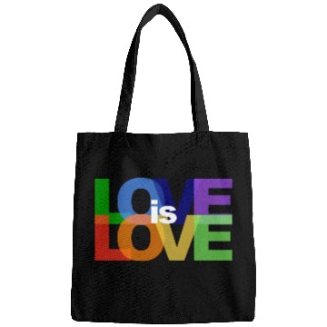 Discover love is love rainbow colored letters Bags