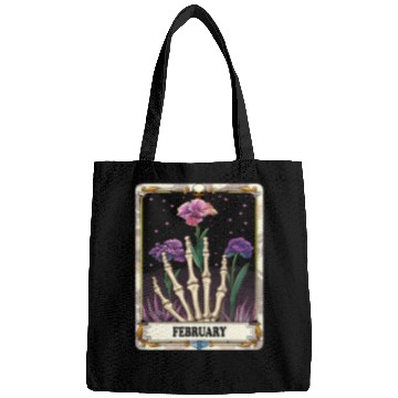 Discover February Gothic Tarot Card - Violet Flower & Skele Bags