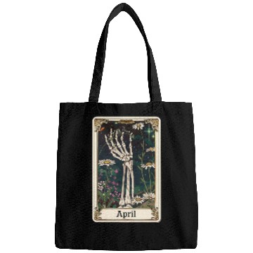 Discover April Gothic Tarot Card - Daisy Flower & Skeleton' Bags